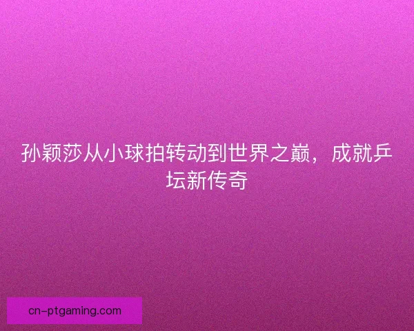 孙颖莎从小球拍转动到世界之巅，成就乒坛新传奇
